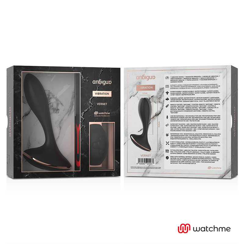 ANBIGUO - WATCHME REMOTE CONTROL Sensory Device ANAL PLUG VERNET