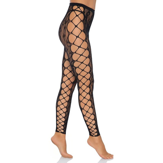LEG AVENUE - FÜSSCHENLOSE, OFFENE STRUMPFHOSE EINHEITSGRÖSSE