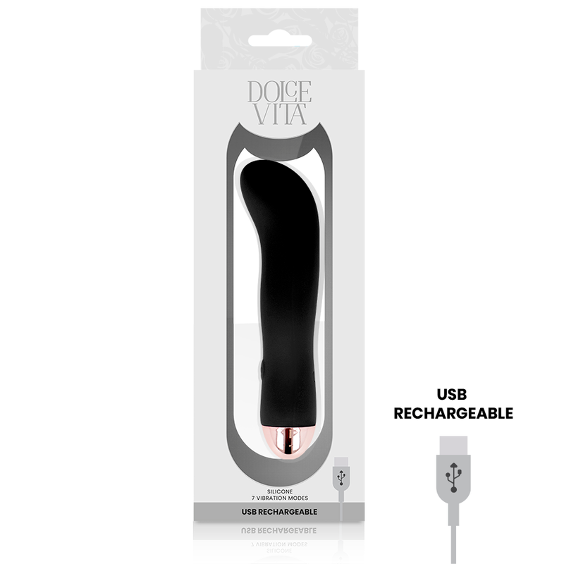 DOLCE VITA - RECHARGEABLE Sensory Device TWO BLACK 7 SPEED