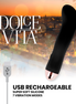 DOLCE VITA - RECHARGEABLE Sensory Device TWO BLACK 7 SPEED