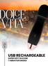 DOLCE VITA - RECHARGEABLE Sensory Device THREE BLACK 7 SPEED