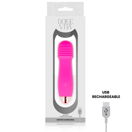 DOLCE VITA - RECHARGEABLE VIBRATOR THREE PINK 7 SPEEDS