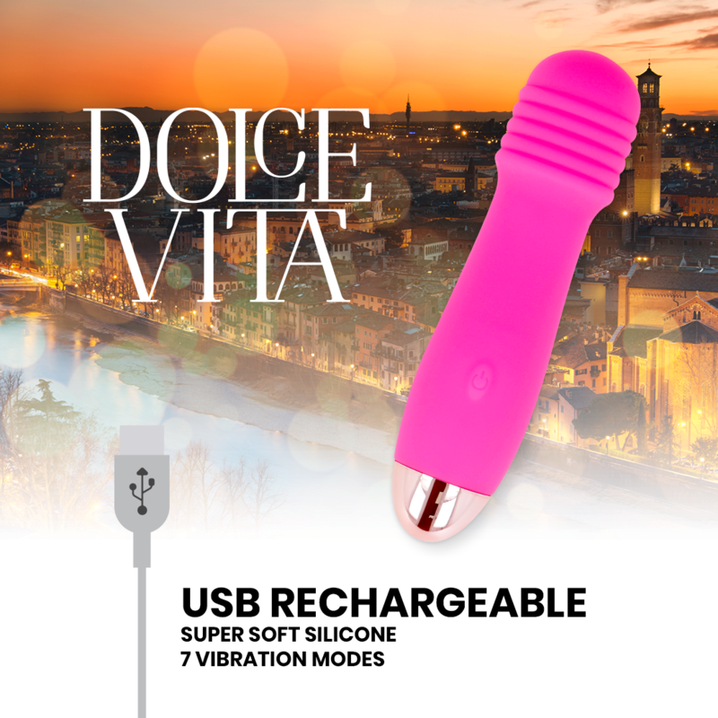 DOLCE VITA - RECHARGEABLE Sensory Device THREE PINK 7 GESCHWINDIGKEITEN