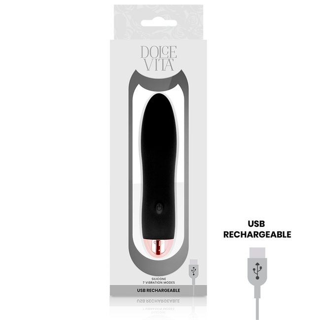 DOLCE VITA - RECHARGEABLE Sensory Device FOUR BLACK 7 SPEEDS