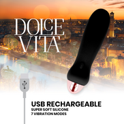 DOLCE VITA - RECHARGEABLE Sensory Device FIVE BLACK 7 SPEEDS