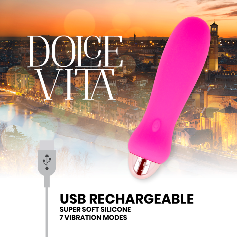 DOLCE VITA - WIEDERAUFLADBARES Sensorisches Gerät FÜNF ROSA 7 GESCHWINDIGKEITEN