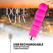 DOLCE VITA - RECHARGEABLE Sensory Device SIX PINK 7 SPEEDS
