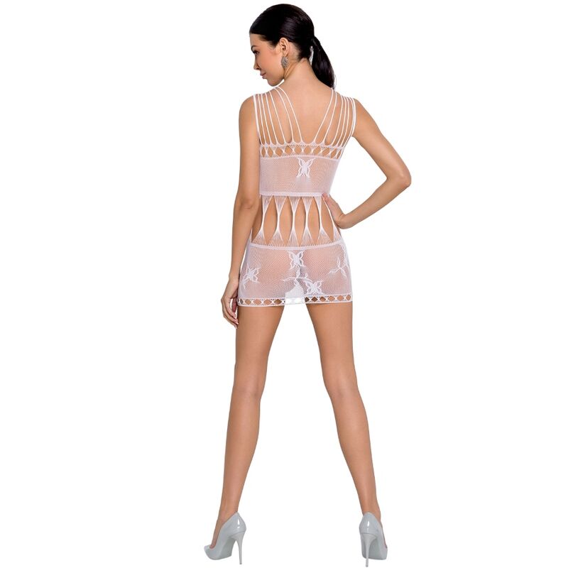 PASSION - WOMAN BS090 WEISSER BODYSTOCKING EINHEITSGRÖSSE
