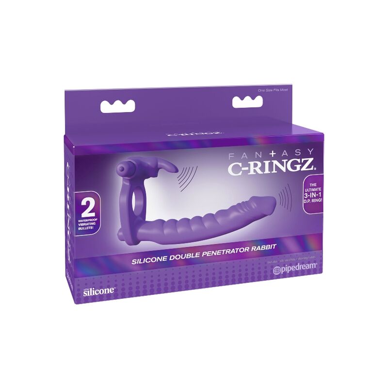 FANTASY C-RINGZ - SILICONE DOUBLE Sensory Device RABBIT