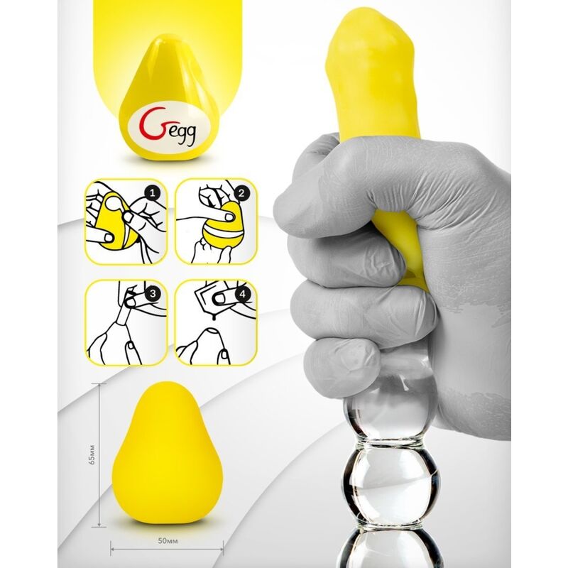 G-VIBE - WIEDERVERWENDBARES GELBES TEXTURIERTES MASTURBATOREI