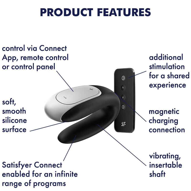 SATISFYER - DOUBLE FUN PARTNER Sensory Device BLACK