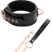 BEGME - SCHWARZES PREMIUM VEGANES LEDERHALSBAND MIT NEOPRENFUTTER