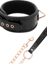 BEGME - SCHWARZES PREMIUM VEGANES LEDERHALSBAND MIT NEOPRENFUTTER