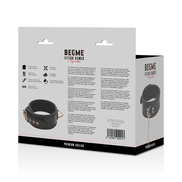 BEGME - SCHWARZES PREMIUM VEGANES LEDERHALSBAND MIT NEOPRENFUTTER