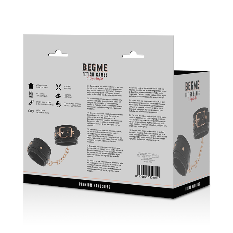 BEGME - SCHWARZE EDITION PREMIUM-HANDSCHELLEN MIT NEOPRENFUTTER