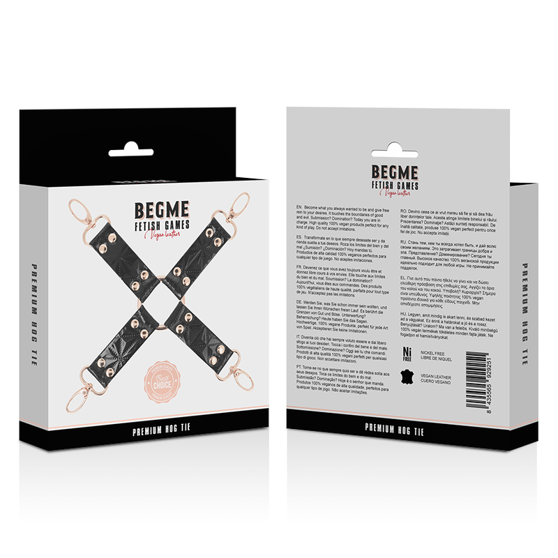 BEGME - BLACK EDITION VEGANES LEDER HOG TIE