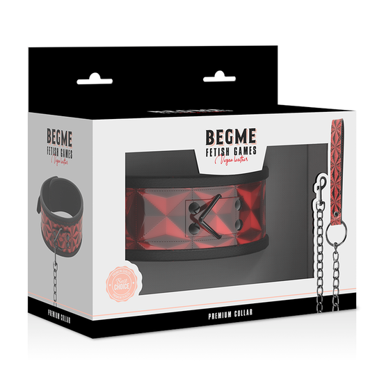 BEGME - RED EDITION PREMIUM HALSBAND AUS VEGANEM LEDER MIT NEOPRENFUTTER