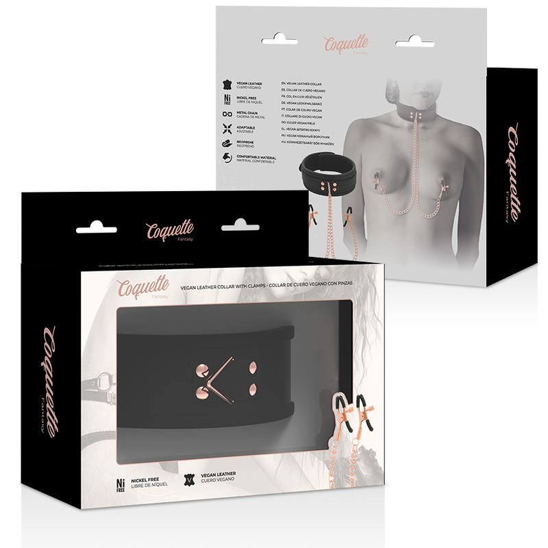 COQUETTE CHIC DESIRE – FANTASY-NIPPELKLEMMEN-HALSREIF MIT NEOPRENFUTTER