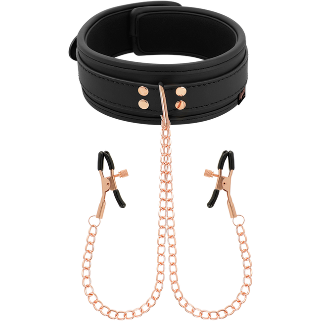 COQUETTE CHIC DESIRE – FANTASY-NIPPELKLEMMEN-HALSREIF MIT NEOPRENFUTTER