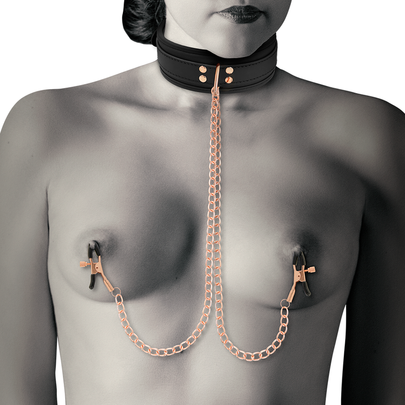 COQUETTE CHIC DESIRE – FANTASY-NIPPELKLEMMEN-HALSREIF MIT NEOPRENFUTTER