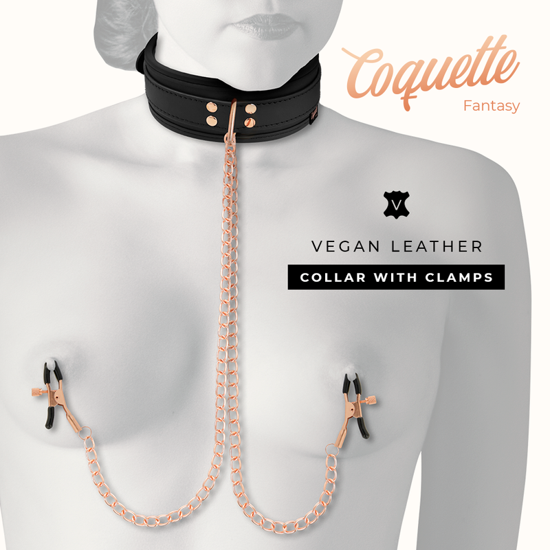 COQUETTE CHIC DESIRE – FANTASY-NIPPELKLEMMEN-HALSREIF MIT NEOPRENFUTTER