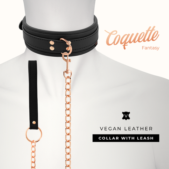 COQUETTE CHIC DESIRE – HALSBAND AUS FANTASY-VEGANEM LEDER MIT NEOPRENFUTTER