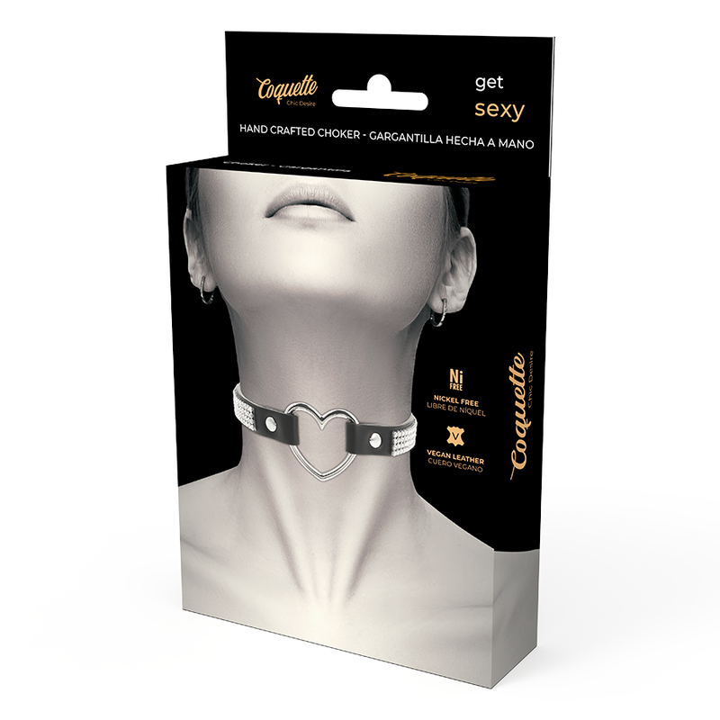 COQUETTE CHIC DESIRE - VEGANES LEDER-CHOKER MIT HERZ