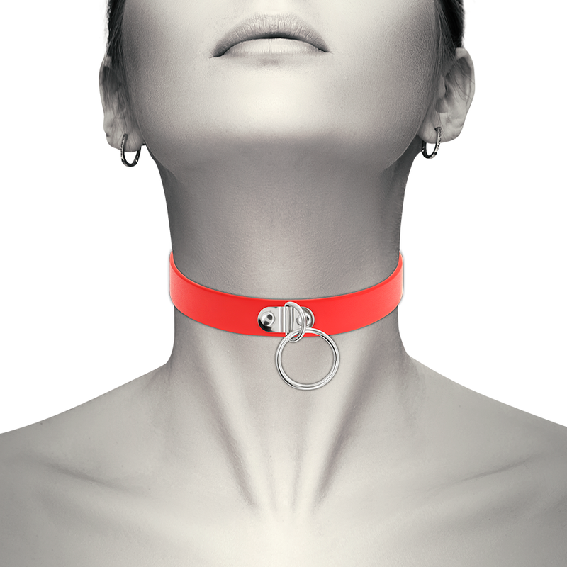 COQUETTE CHIC DESIRE – ROTE VEGAN LEDER HALSKETTE FRAU FESCH ACCESSOIRE