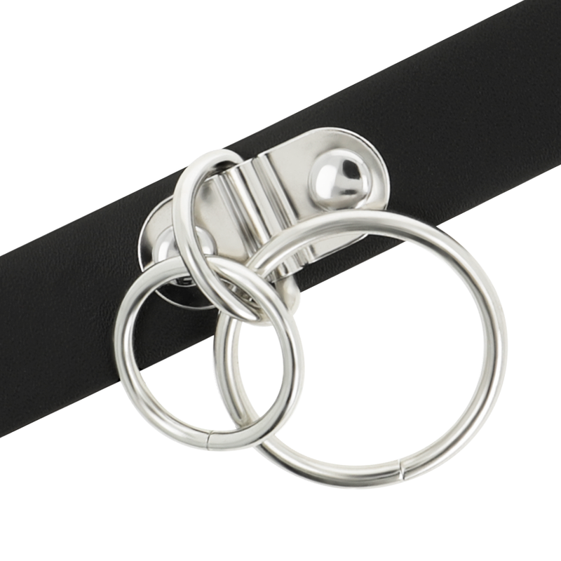 COQUETTE CHIC DESIRE - VEGANES DOPPELRING-HALSBAND AUS KUNSTLEDER