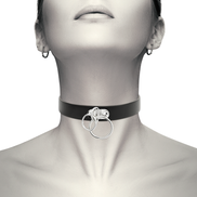 COQUETTE CHIC DESIRE - VEGANES DOPPELRING-HALSBAND AUS KUNSTLEDER