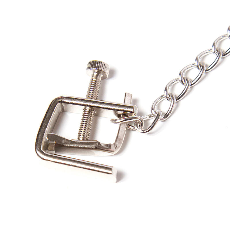 OHMAMA FETISH - METALLSCHRAUBKLEMMEN MIT KETTE