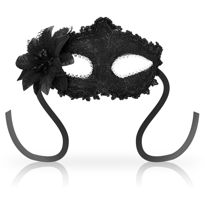 OHMAMA - ANTIZAZ MASKEN IM VENEZIANISCHEN STIL MIT SEITLICHER BLUME - SCHWARZ
