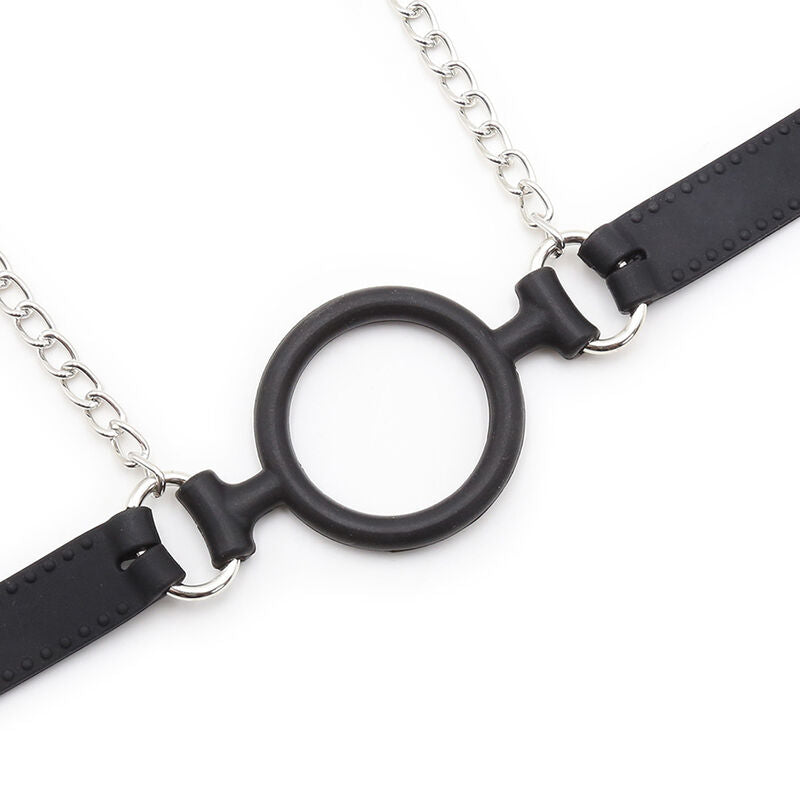 OHMAMA FETISH - RINGKNEBEL MIT KETTEN UND NIPPLE CLAMPS