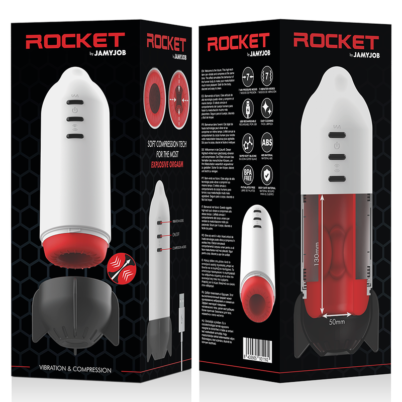 JAMYJOB - RAKETENMASTURBATOR MIT WEICHER KOMPRESSIONSTECHNOLOGIE UND VIBRATION