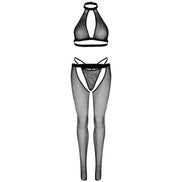 LEG AVENUE - FISCHNETZ-TOP, G-STRING UND STRUMPFHOSE