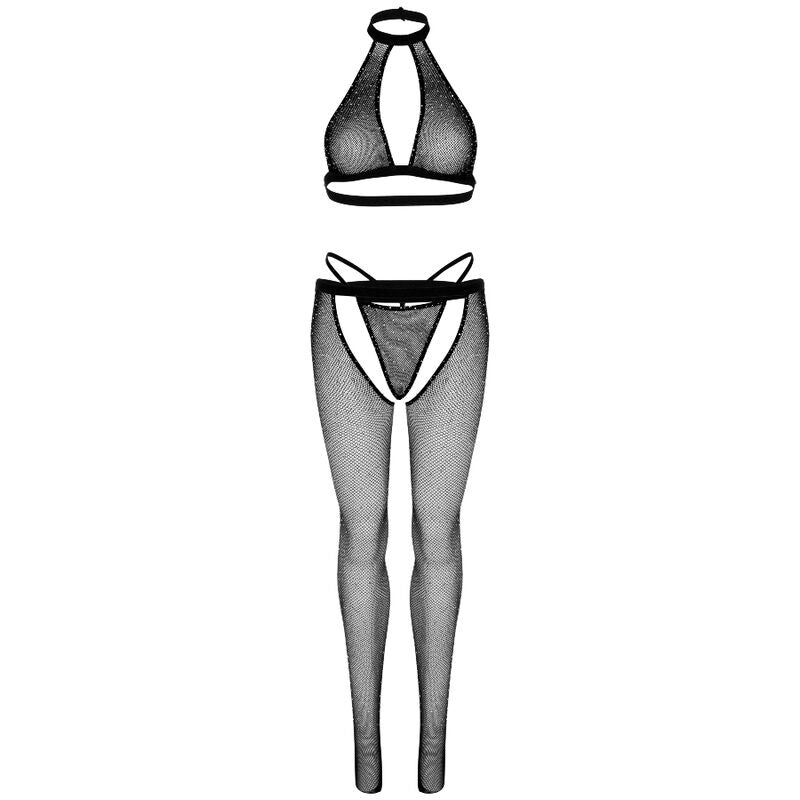 LEG AVENUE - FISCHNETZ-TOP, G-STRING UND STRUMPFHOSE