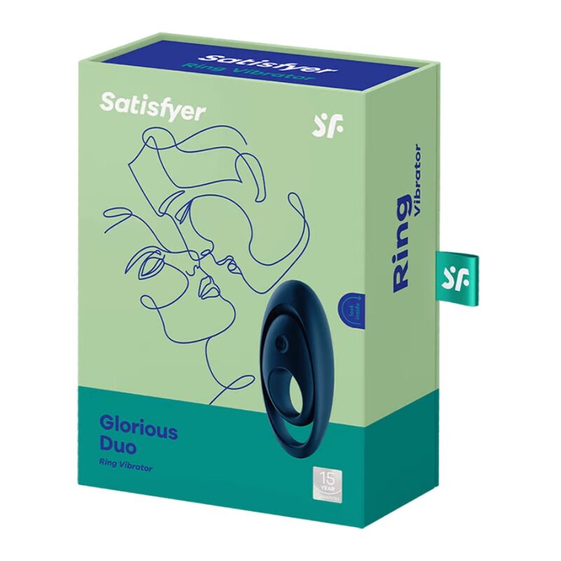 SATISFYER - GLORIOUS DUO RING Sensory Device BLUE
