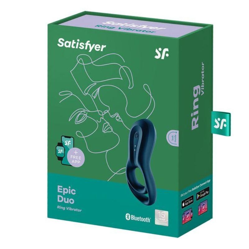 SATISFYER - EPIC DUO RING Sensory Device APP BLUE