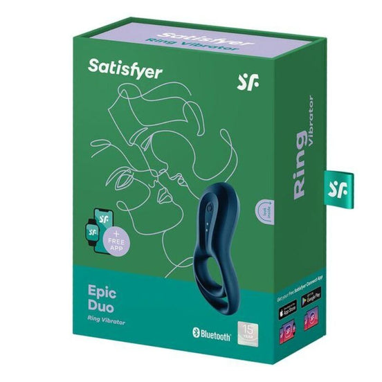 SATISFYER - EPIC DUO RING Sensory Device APP BLUE