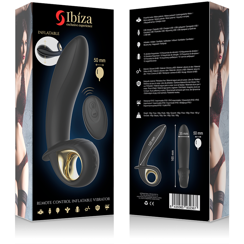 IBIZA - POWERFUL INFLATABLE ANAL/VAGINAL Sensory Device REMOTE CONTROL