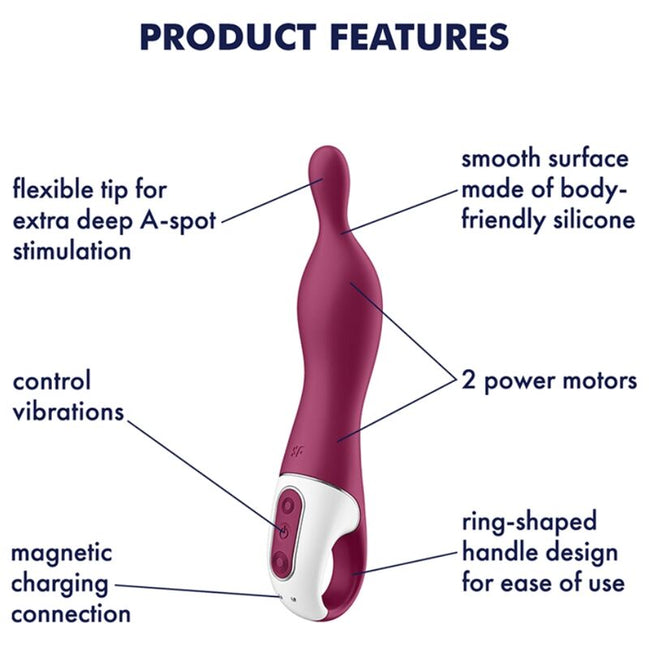 SATISFYER - AMAZING 1 ASPOT Sensory Device BERRY