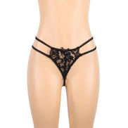 SUBBLIME - DREITEILIGES SET BH + STRUMPFHALTER + STRING S/M