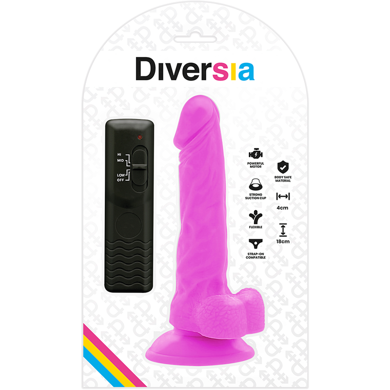 DIVERSIA - FLEXIBLE VIBRATING Wellness Device PURPLE 18 CM -O- 4 CM