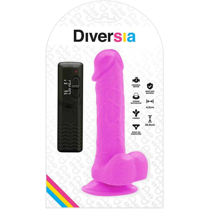 DIVERSIA - FLEXIBLES VIBRIERENDES Wellness-Gerät LILA 20,5 CM -O- 4,2 CM