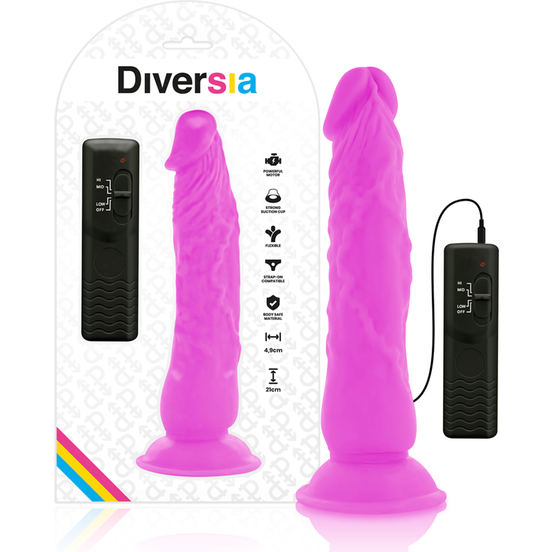 DIVERSIA - FLEXIBLE VIBRATING Wellness Device PURPLE 21 CM -O- 4.9 CM