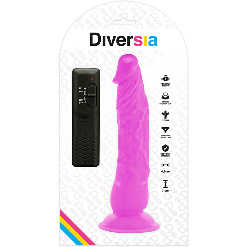 DIVERSIA - FLEXIBLES VIBRIERENDES Wellness-Gerät LILA 21 CM -O- 4.9 CM