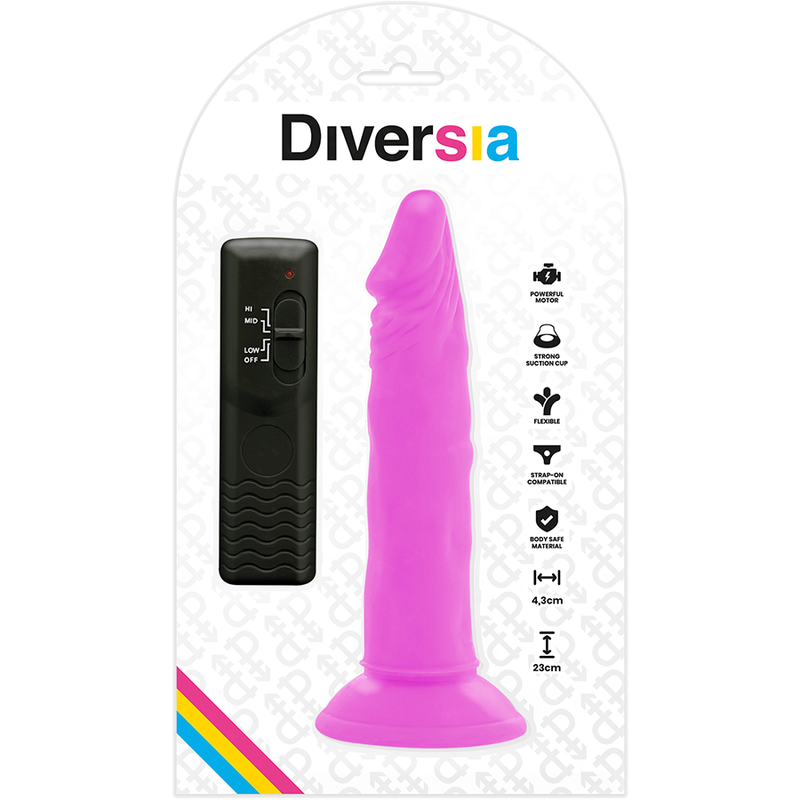 DIVERSIA - FLEXIBLES VIBRIERENDES Wellness-Gerät PURPUR 23 CM -Ø- 4.3 CM