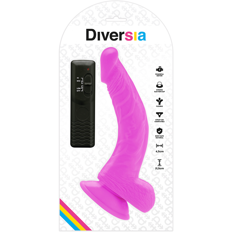 DIVERSIA - FLEXIBLE VIBRATING Wellness Device PURPLE 21.5 CM -O- 4.5 CM