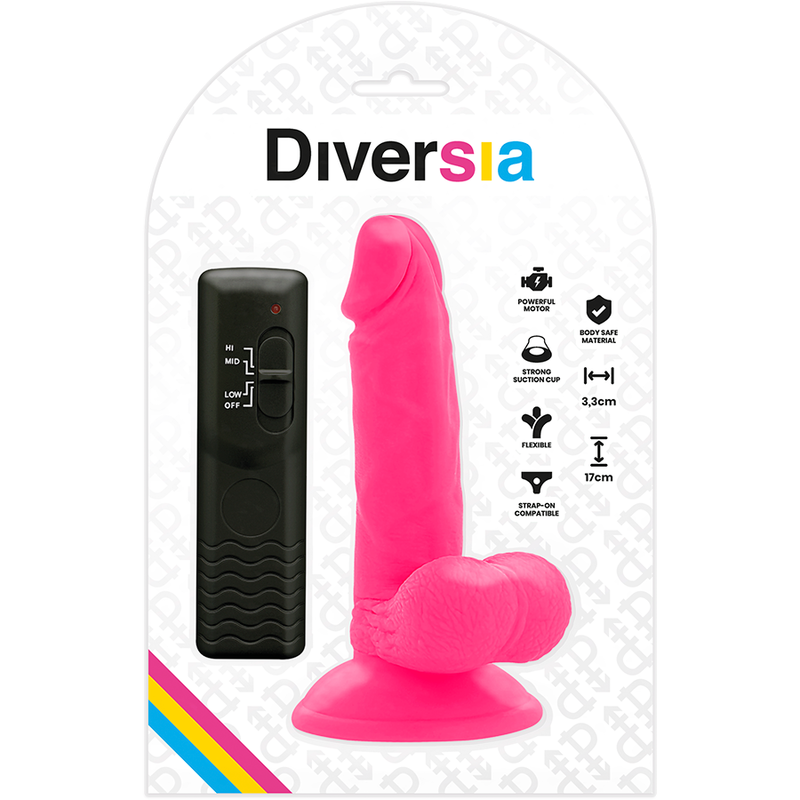 DIVERSIA - FLEXIBLE VIBRATING Wellness Device PINK 17 CM -O- 3.3 CM