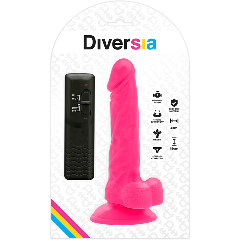 DIVERSIA - FLEXIBLE VIBRATING Wellness Device PINK 18 CM -O- 4 CM